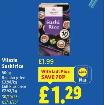 Lidl Vitasia Sushi rice offer