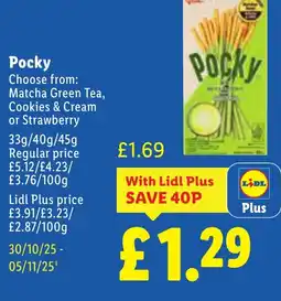 Lidl Pocky Choose from: Matcha Green Tea, Cookies & Cream or Strawberry offer