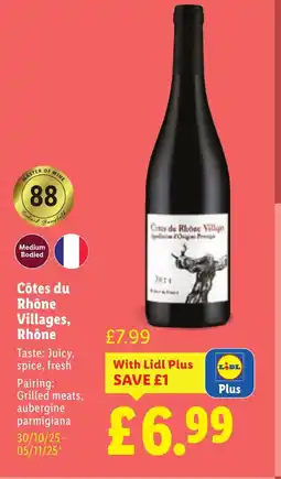 Lidl C么tes du Rh么ne Villages, Rh么ne offer
