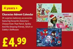 Lidl Character Advent Calendar offer