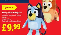 Lidl Bluey Plush Backpack offer