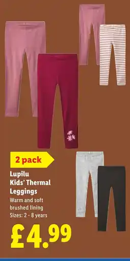 Lidl Lupilu Kids' Thermal Leggings offer