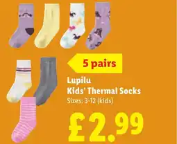 Lidl Lupilu Kids' Thermal Socks offer