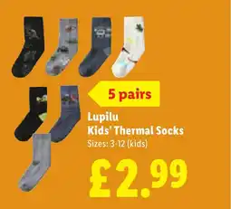 Lidl Lupilu Kids' Thermal Socks offer