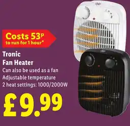 Lidl Tronic Fan Heater offer