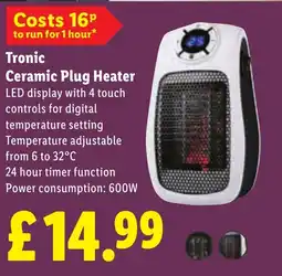 Lidl Tronic Ceramic Plug Heater offer