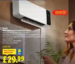 Lidl Tronic Wall-Mounted Ceramic Fan Heater offer