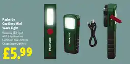 Lidl Parkside Cordless Mini Work Light offer
