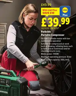 Lidl Parkside Portable Compressor offer