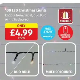 Aldi 100 LED Christmas Lights offer