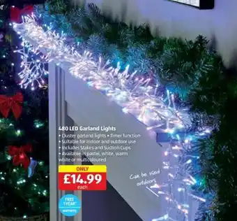 Aldi 480 LED Garland Lights offer