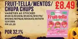 Bestway FRUIT-TELLA/MENTOS/ CHUPA CHUPS offer