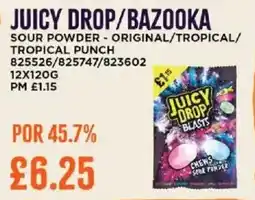 Bestway JUICY DROP/BAZOOKA Sour powder - original/tropical/ tropical punch offer