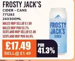 Bestway FROSTY JACK'S Cider - cans offer