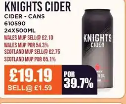 Bestway KNIGHTS CIDER Cider - cans offer
