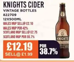 Bestway KNIGHTS CIDER Vintage bottles offer