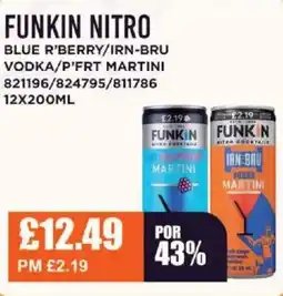 Bestway FUNKIN NITRO Blue r'berry/irn-bru vodka/p'frt martini offer