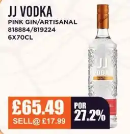 Bestway JJ VODKA Pink gin/artisanal offer