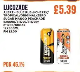 Bestway LUCOZADE Alert - blue rush/cherry/ tropical/original/zero sugar mango peachade offer