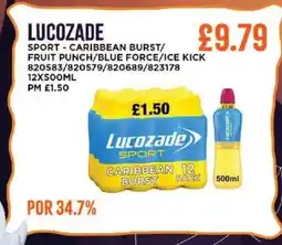 Bestway LUCOZADE Sport - caribbean burst/ fruit punch/blue force/ice kick offer