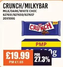 Bestway CRUNCH/MILKYBAR Milk/dark/white choc offer