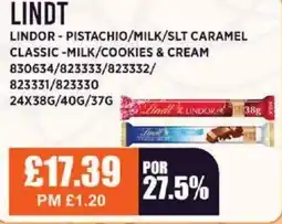 Bestway LINDT Lindor - pistachio/milk/slt caramel classic-milk/cookies & cream offer