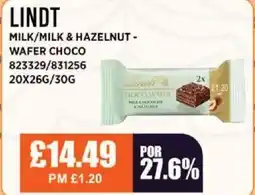 Bestway LINDT Milk/milk & hazelnut - wafer choco offer