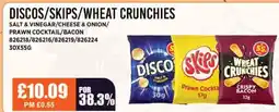 Bestway DISCOS/SKIPS/WHEAT CRUNCHIES Salt & vinegar/cheese & onion/ prawn cocktail/bacon offer