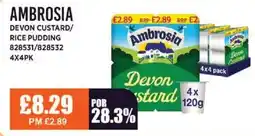 Bestway AMBROSIA Devon custard/ rice pudding offer