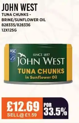 Bestway JOHN WEST Tuna chunks - brine/sunflower oil offer