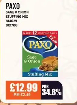 Bestway PAXO Sage & onion stuffing mix offer
