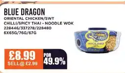 Bestway BLUE DRAGON Oriental chicken/swt chilli/spicy thai - noodle wok offer