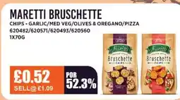 Bestway MARETTI BRUSCHETTE Chips - garlic/med veg/olives & oregano/pizza offer