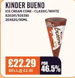 Bestway KINDER BUENO Ice cream cone - classic/white offer