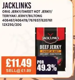 Bestway JACKLINKS Orig jerky/sweet hot jerky/ teriyaki jerky/biltong offer
