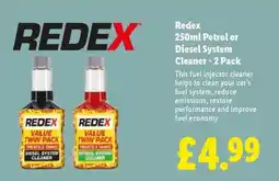 Lidl Redex 250ml Petrol or Diesel System Cleaner - 2 Pack offer