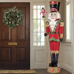 Costco 8ft Pre-lit Resin Candy Cane Nutcracker with 42 colour LED and Music offer