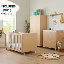Costco Tutti Bambini Fika 4 Piece Nursery Set with Sprung Mattress, Sand offer