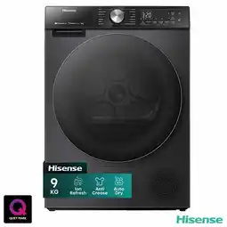Costco Hisense DH5S902BB, 9kg Heat Pump Tumble Dryer, A+++ Rated in Black offer