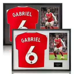 Costco Gabriel Signed Framed Arsenal Football Shirt in 2 Options: White or Black Mount offer