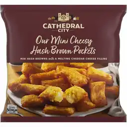 Iceland Cathedral City Mini Cheesy Hash Brown Pockets 400g offer