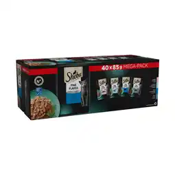 Iceland SHEBA Fine Flakes Adult Cat Food Fish Selection in Jelly 40 x 85g Pouch offer