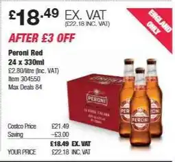 Costco Peroni Red 24 x 330ml offer