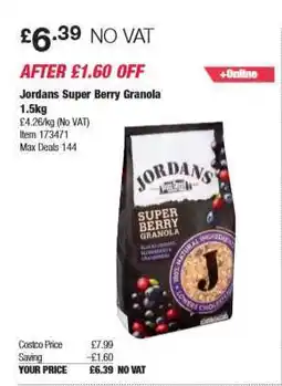 Costco Jordans Super Berry Granola offer