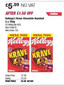 Costco Kellogg's Krave Chocolate Hazelnut offer