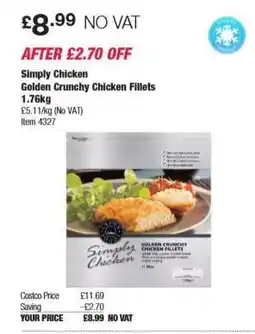 Costco Simply Chicken Golden Crunchy Chicken Fillets offer