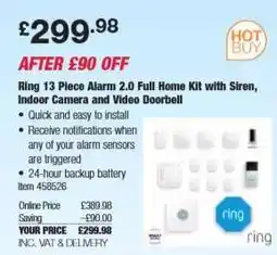 Costco Ring 13 Piece Alarm 2.0 Full Home Kit with Siren, Indoor Camera and Video Doorbell offer