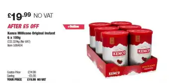 Costco Kenco Millicano Original Instant 6 x 100g offer
