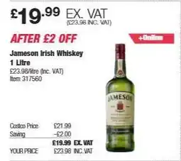Costco Jameson Irish Whiskey offer