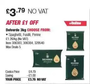 Costco Delverde 3kg offer